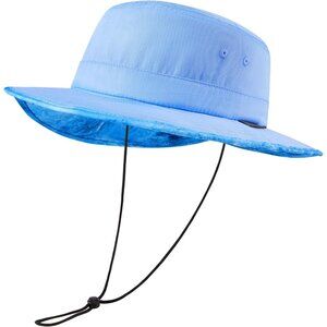 Unisex Sky Blue Western Wide Brim Boonie Chin Strap Hiking Classic Cowboy Hat